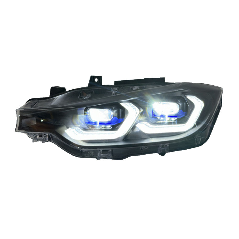 F30 3 Series G80 Style Duel Colour Lazer Headlights (White/Yellow)