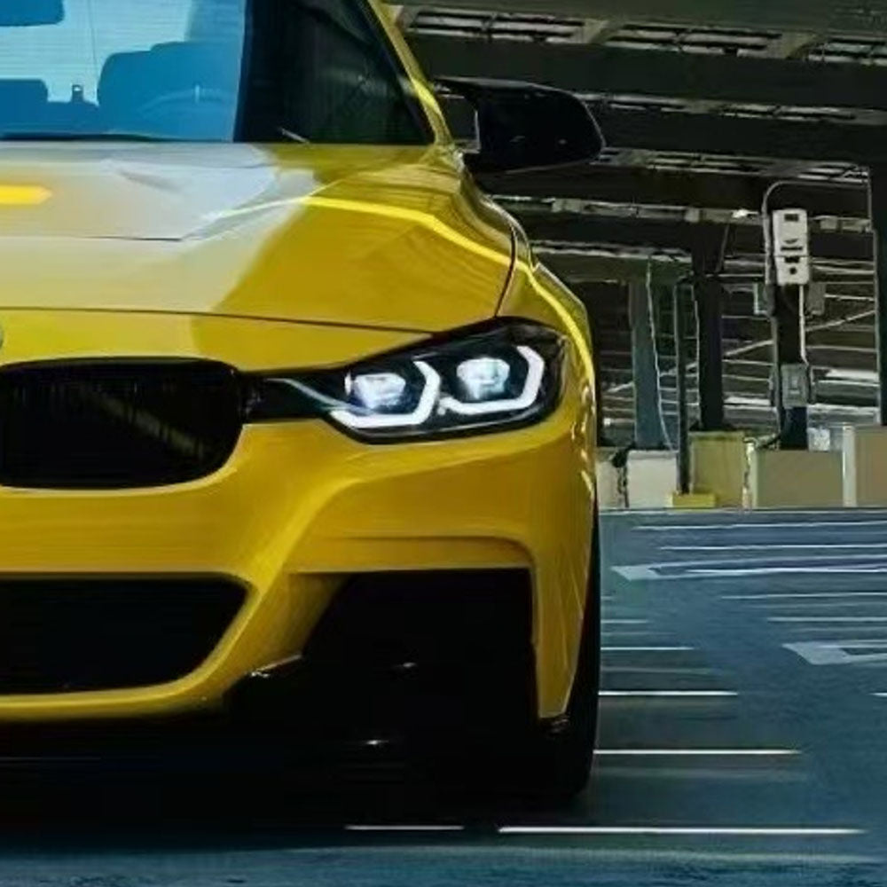 F30 3 Series G80 Style Duel Colour Lazer Headlights (White/Yellow)
