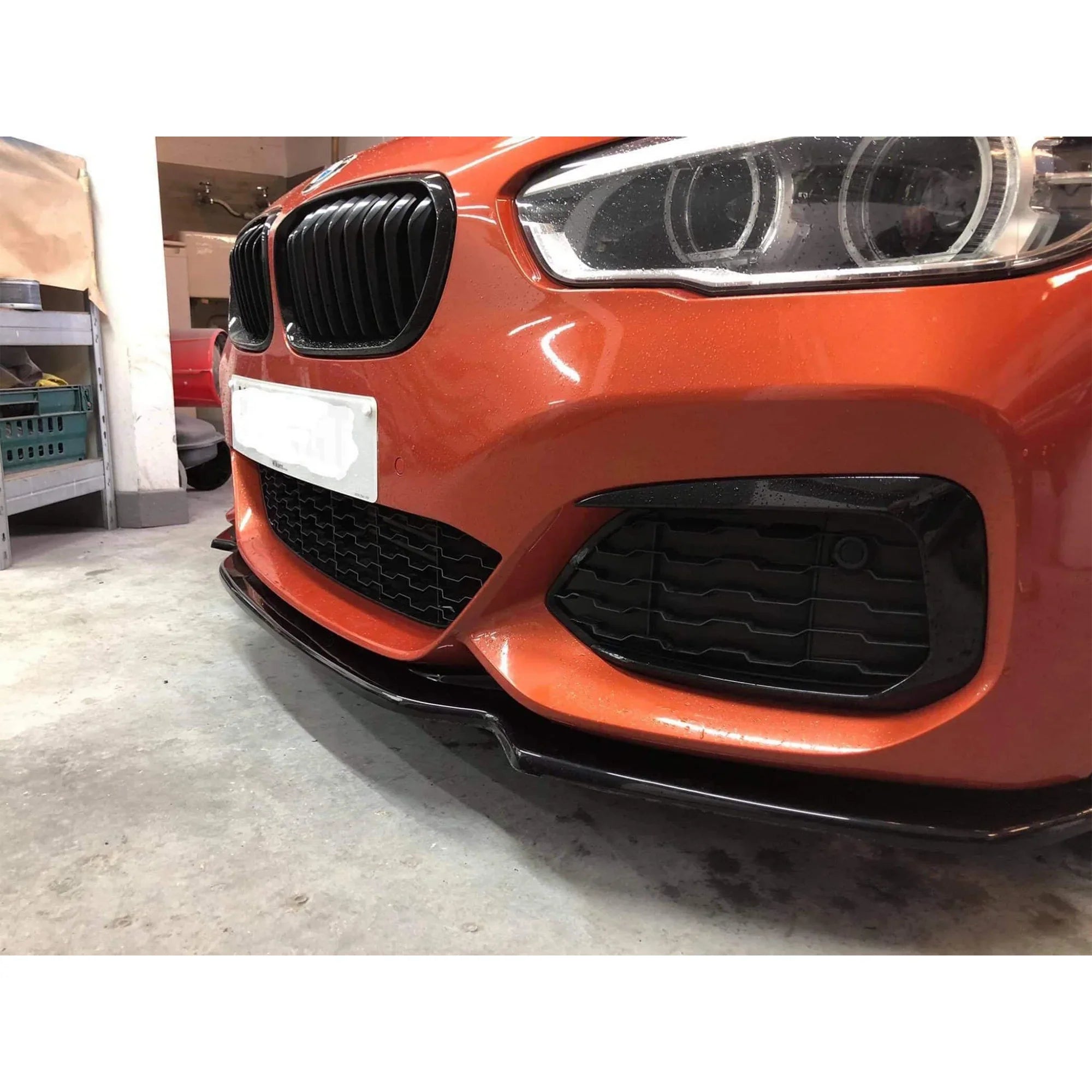 BMW 1-Series F20 F21 2015-2019 118i 120i M135i M140i M Performance Front Bumper Splitter (Gloss Black))