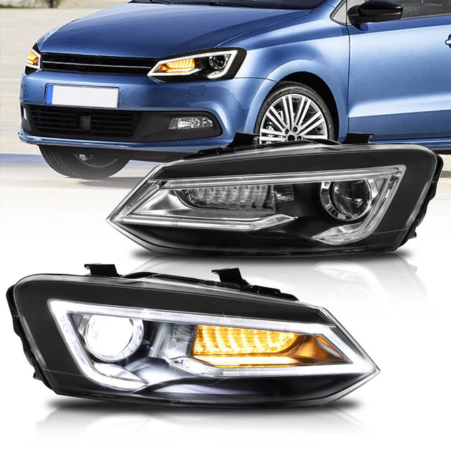 VLAND LED Headlights For Volkswagen (VW) Polo MK5 2009-2017 Turn Signal with Sequential indicators